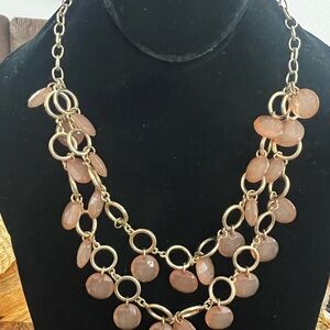 Chic Gold and Peach Necklace